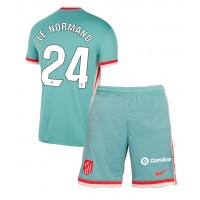 Atletico Madrid Robin Le Normand #24 Auswärts Trikotsatz Kinder 2024-25 Kurzarm (+ Kurze Hosen)